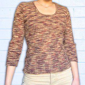 Vintage brown hand knit space dye sweater